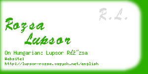 rozsa lupsor business card